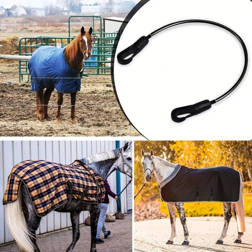 EquiSecure FlexStrap – Elastische Beinschnallen für Pferdedecken mit Doppelkarabinern