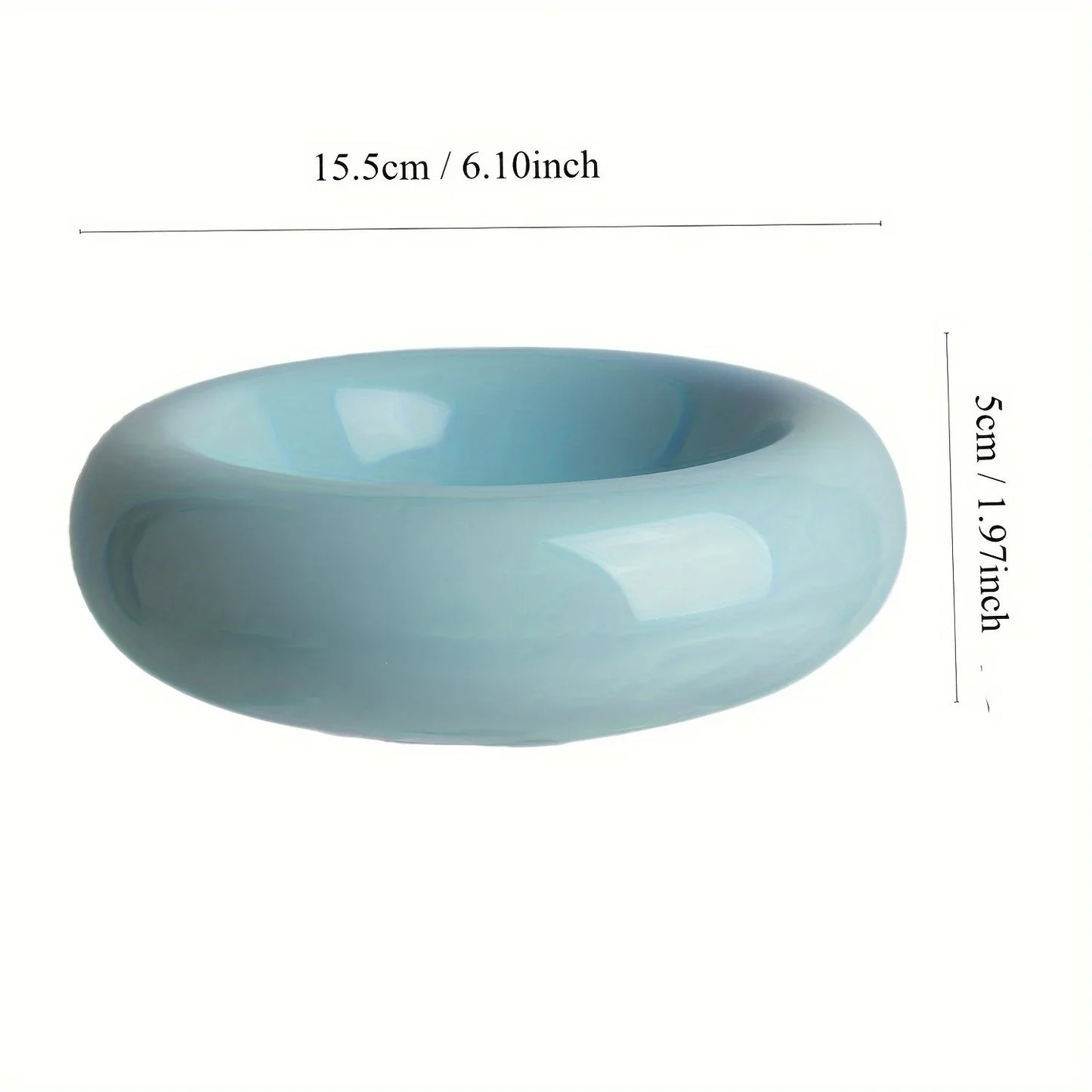 Keramik-Katzennapf 250 ml – Rutschfest, Donutform, Ø 15,5 cm, Weiß