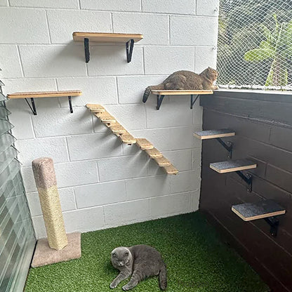 SkyNest Wandmontierter Katzenkletterturm
