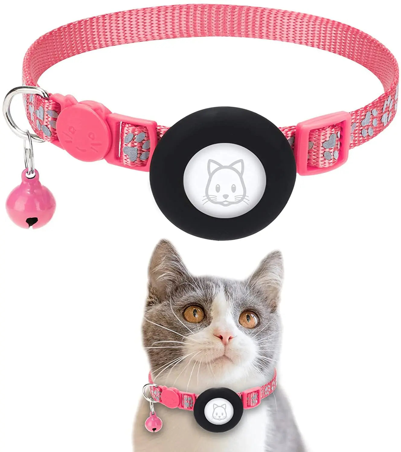 SafePaw Reflektierendes Airtag-Halsband mit Glöckchen