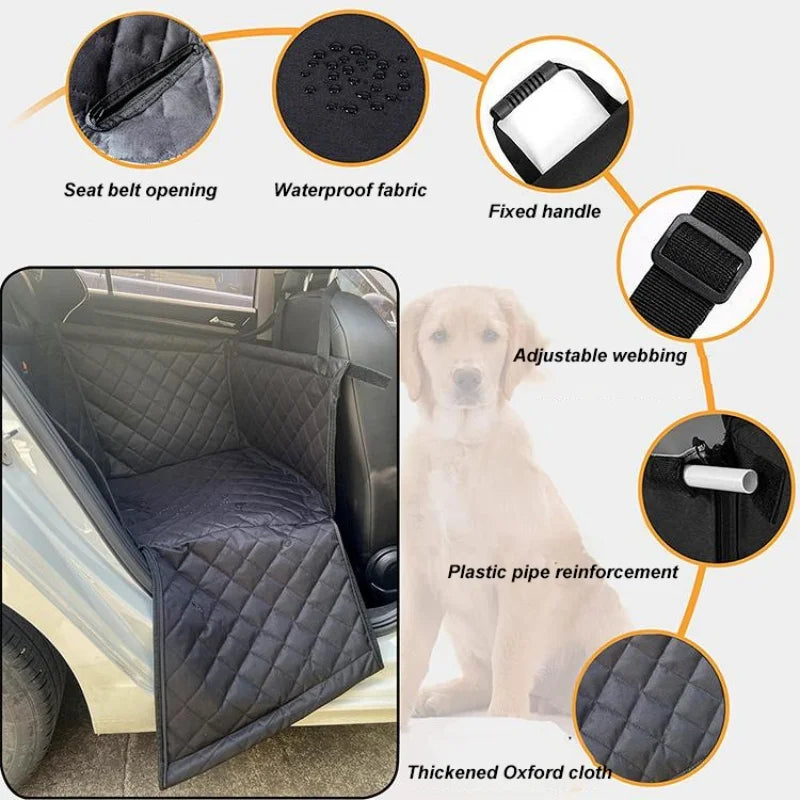 Wasserdichter Autositzbezug für Hunde – 600D Oxford – Schwarz – Universal