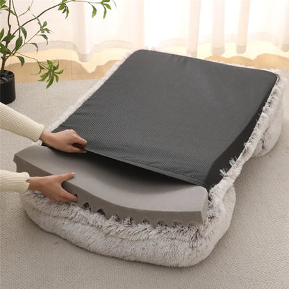 Premium-Hundebett aus dickem Plüsch für große Hunde – Warm und fest (S - XL)