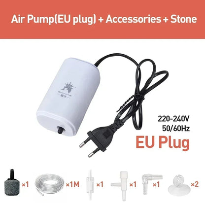 Aquarium-Luftpumpe 3W ultraleise – 3 l/min – Kunststoff – EU-Stecker