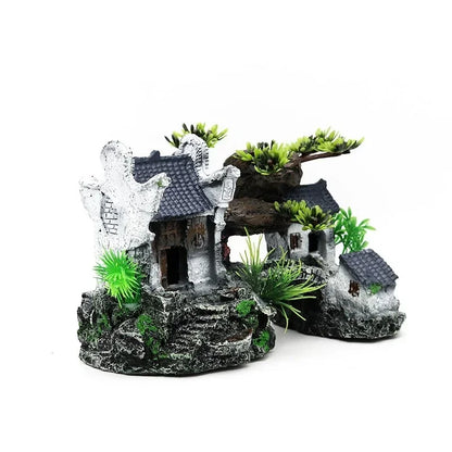 Haus im antiken Stil, das an ein Aquarium erinnert