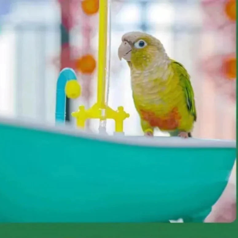 Automatische Papageiendusche – Badespielzeug aus Kunststoff, rosa oder grün