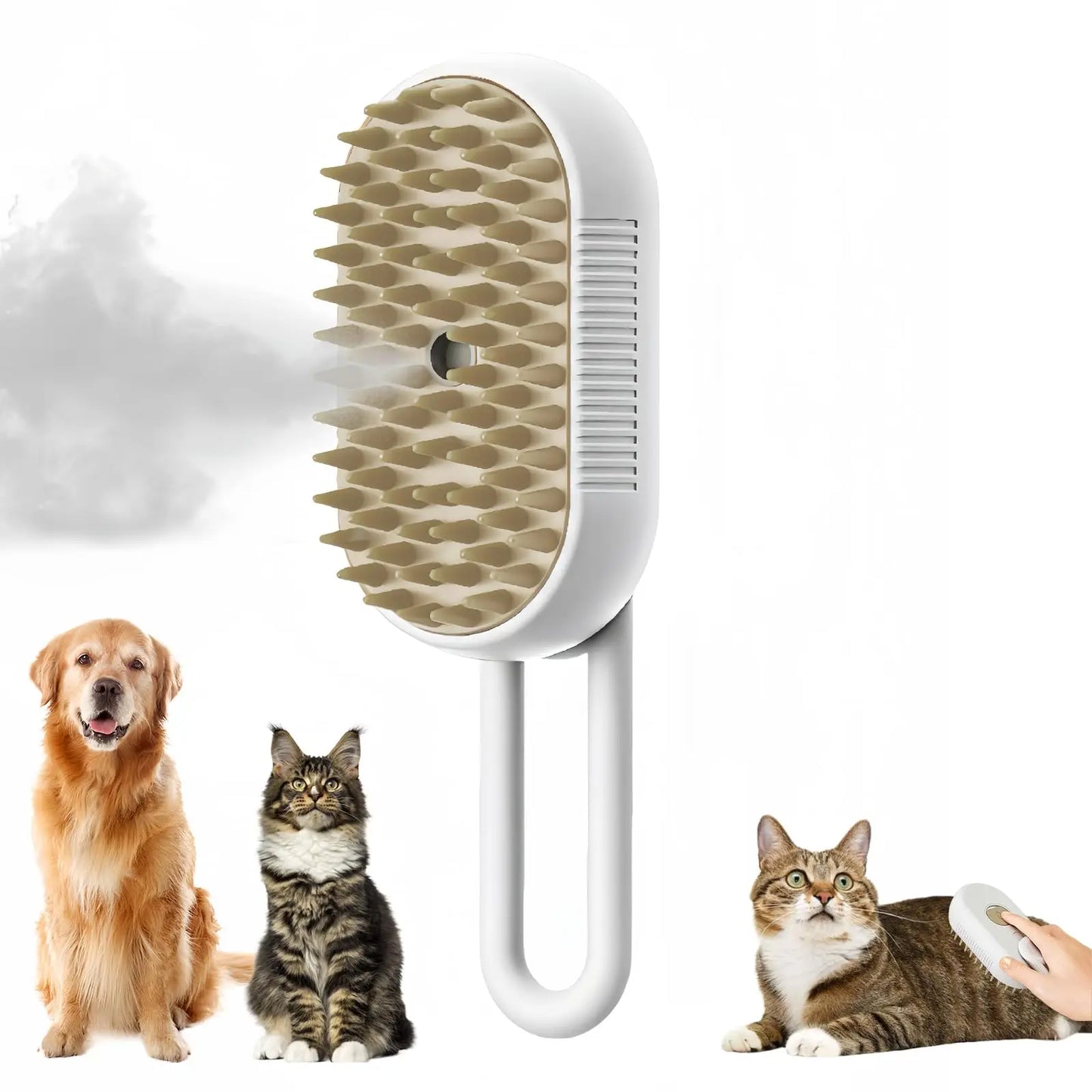 3-in-1 Haustier-Dampfburste – Elektrische Katzen- & Hundebürste