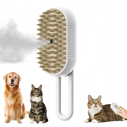3-in-1 Haustier-Dampfburste – Elektrische Katzen- & Hundebürste