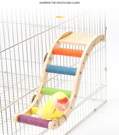 Kletterleiter aus Holz für Vögel – Kauspielzeug für Papageienkäfige