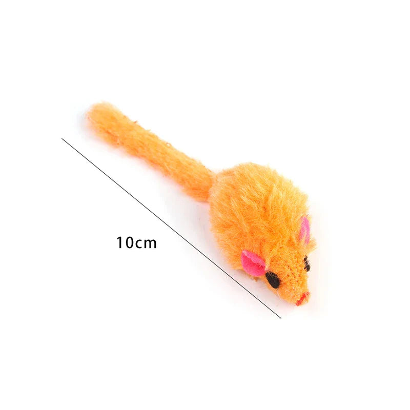 FurryHunt Katzen-Spielmaus – Kunstfell, Federschwanz & Regenbogen-Design