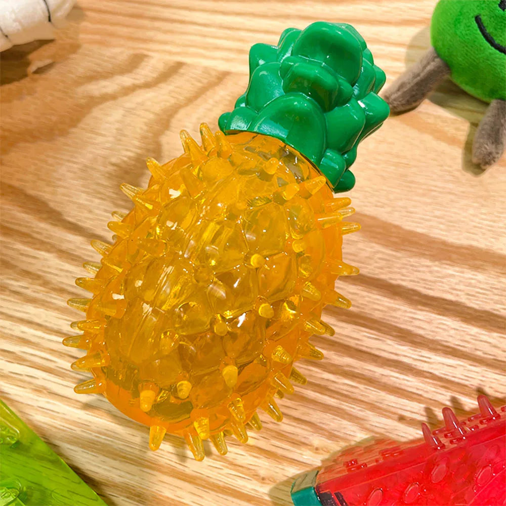 Kühlbares Hundespielzeug aus Gummi – gefrierbares Fruchtmotiv, 10 cm