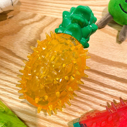 Kühlbares Hundespielzeug aus Gummi – gefrierbares Fruchtmotiv, 10 cm
