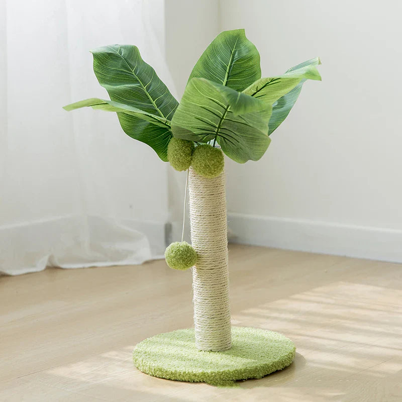Sisal-Kratzbaum für Katzen, 30 cm, mit Hängekugeln – Plüsch & Holz, stabil
