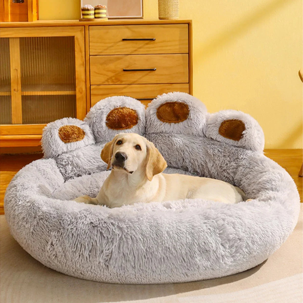 Flauschiges Hundebett – Weicher, waschbarer Korb für Hund oder Katze