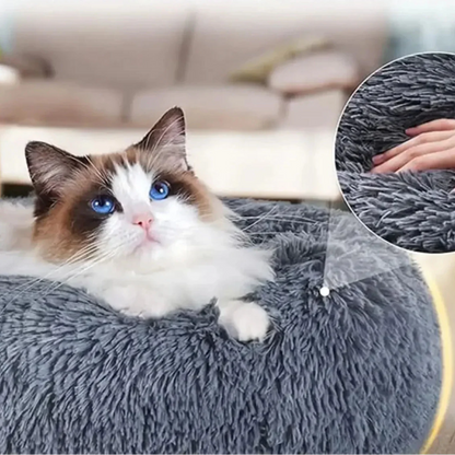 Rundes Plüsch-Haustierbett – Weicher Korb für Hund oder Katze (40–90 cm)