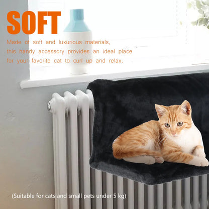 Heizkörper-Katzenbett – Fleece-Hängematte mit Metallrahmen – 46 x 30 x 25 cm
