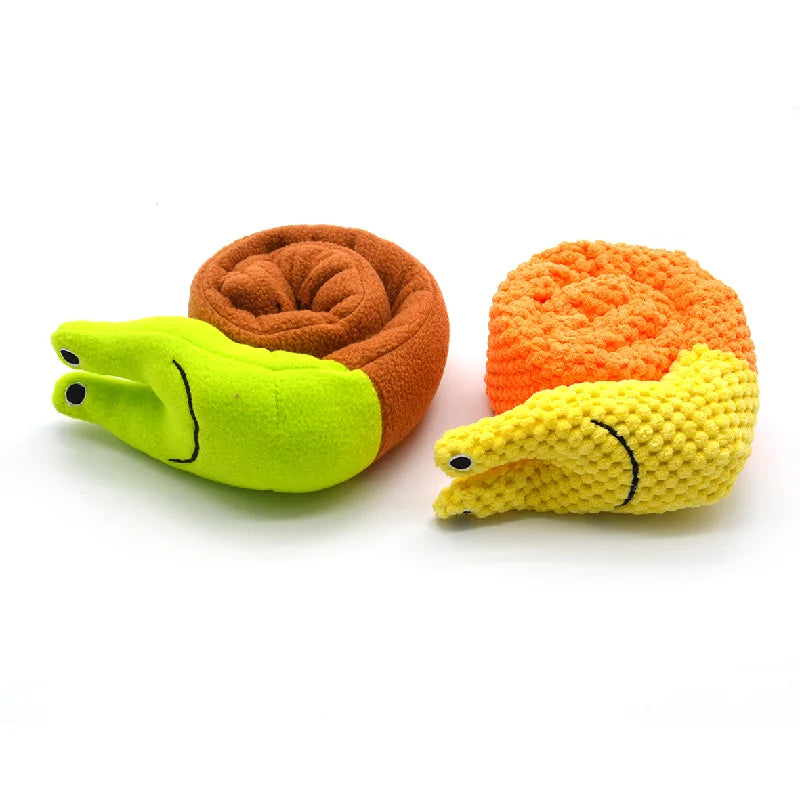 Plüsch-Schnüffelspielzeug für Hunde – Schneckenform, 20 cm, mehrfarbig