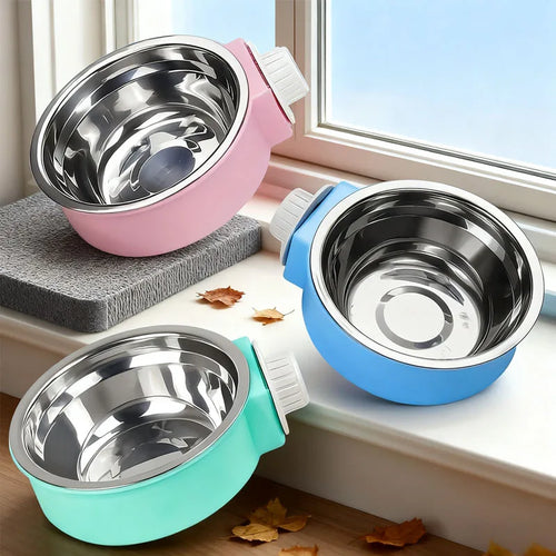 PawLuxe DuoHang – Bunter Edelstahl-Futternapf zum Einhängen