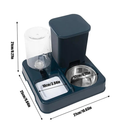 Automatischer Katzenfutter- und Trinkbrunnen – ABS Blau/Grau