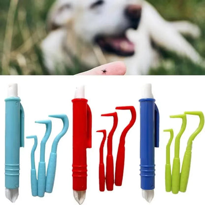 TickGuard Pro 4-teiliges Zecken- & Flohentferner Set für Hunde und Katzen