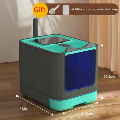 Geschlossene Katzentoilette mit UV-Sterilisation – Groß & Hygienisch, Kunststoff