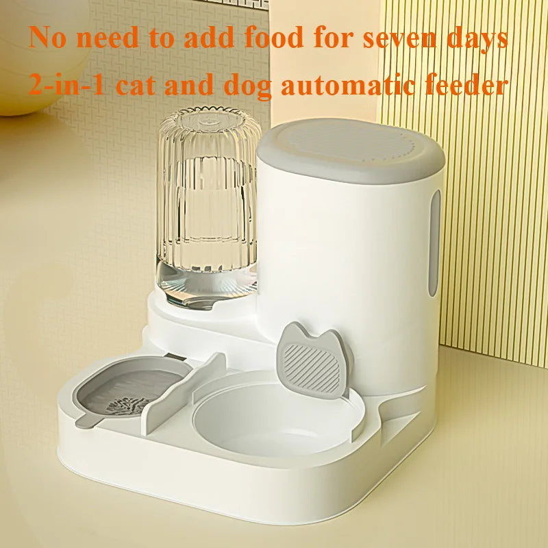 Automatischer Futterautomat für Katzen und Hunde – 2 l Futter + 1,5 l Wasser, BPA-frei