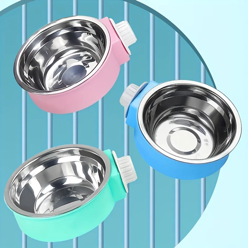 PawLuxe DuoHang – Bunter Edelstahl-Futternapf zum Einhängen