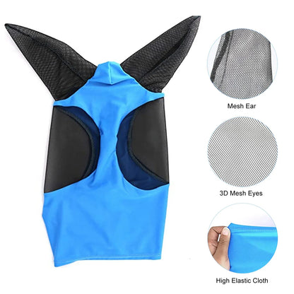 AeroShield 3D – Atmungsaktive Fliegenmaske für Pferde mit Ohren- & Augenschutz