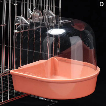 Hängende Vogeltränke aus transparentem Kunststoff, 13,5 x 13,5 x 12,6 cm, für Käfige