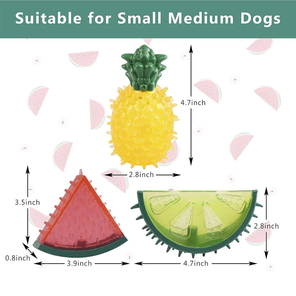 Kühlbares Hundespielzeug aus Gummi – gefrierbares Fruchtmotiv, 10 cm