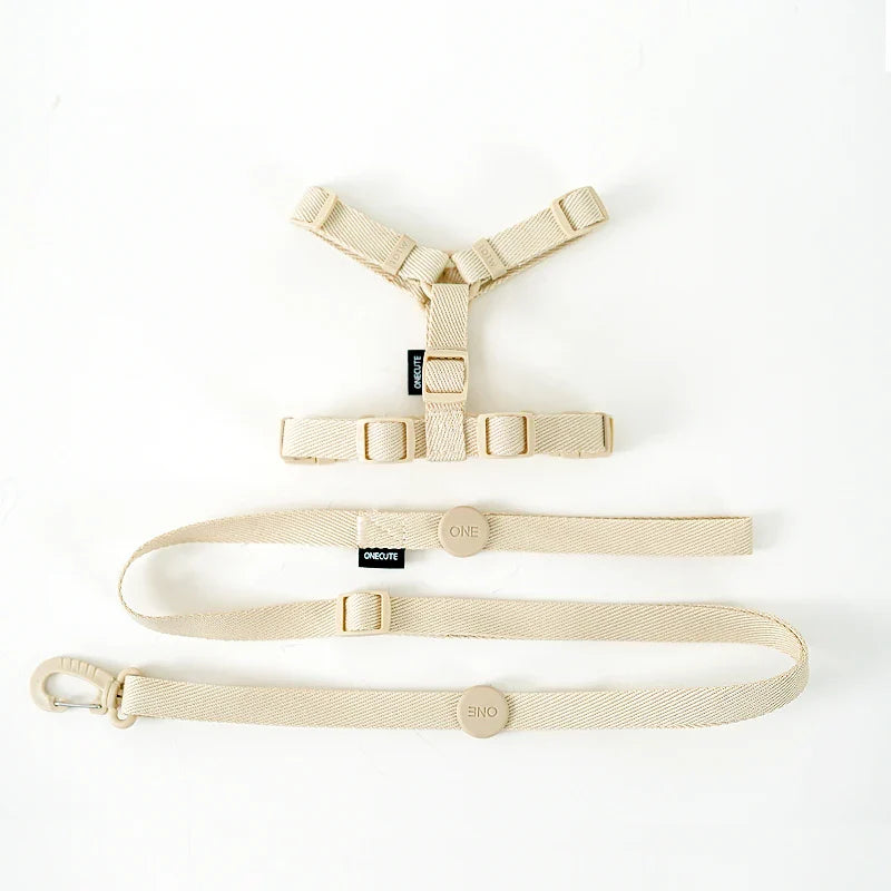 MacaroneWalk – Verstellbares Hundegeschirr-Set mit Halsband und Leine