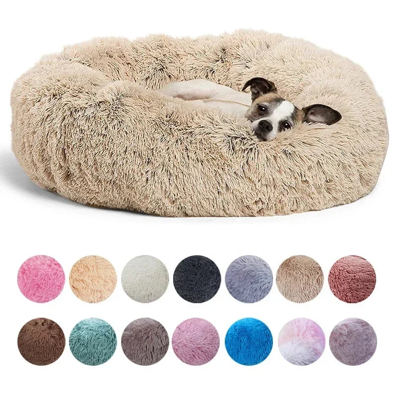 Rundes Plüsch-Haustierbett – Weicher Korb für Hund oder Katze (40–90 cm)