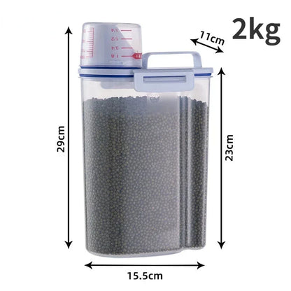 FreshLock 1.5kg/2kg Messbecher & Futterbehälter für Hunde und Katzen