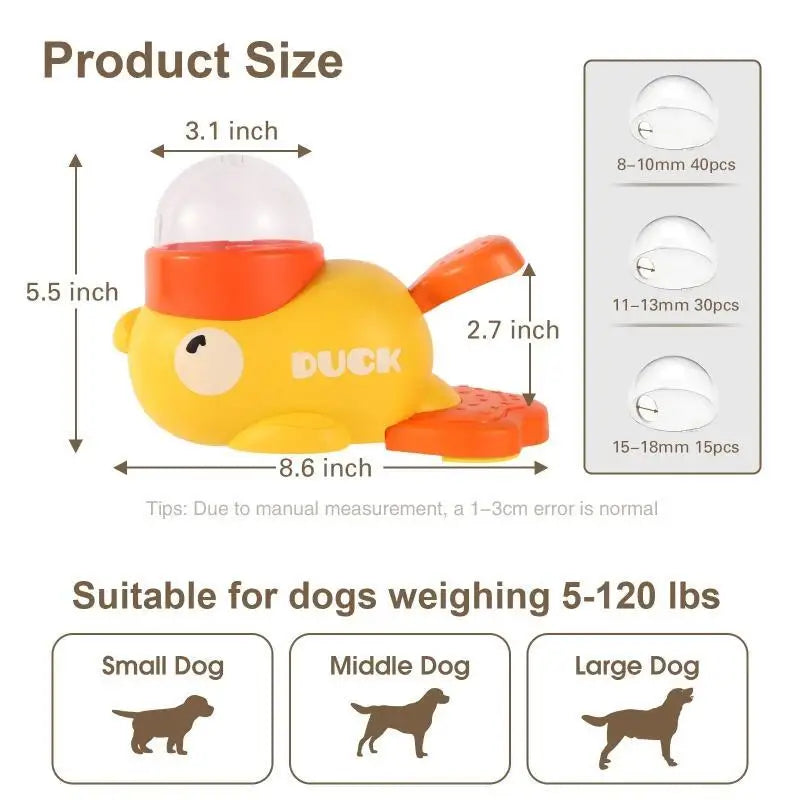 Interaktives Futterpuzzle für Hunde oder Katzen – gelbes Entenmotiv, 20 cm