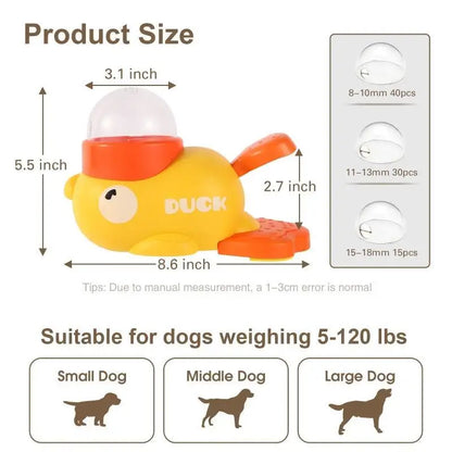 Interaktives Futterpuzzle für Hunde oder Katzen – gelbes Entenmotiv, 20 cm