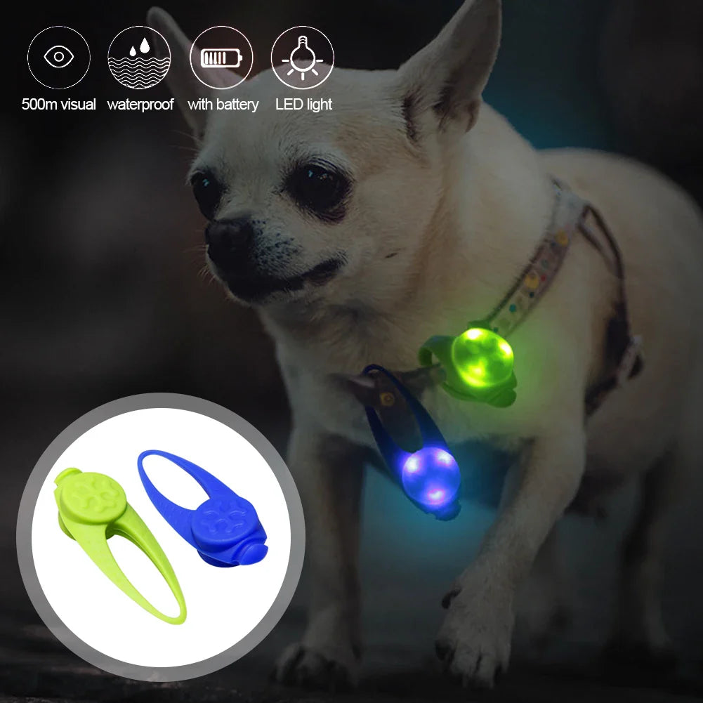 LuminousSafe LED Silikon-Hundeleuchthänger – Blinkendes Sicherheitslicht für Halsbänder
