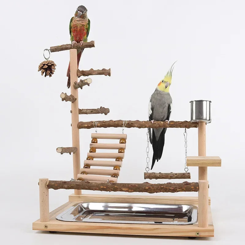 Papageien-Kletterstation Pepperwood – Hängebrücke & Schaukel-Spielset