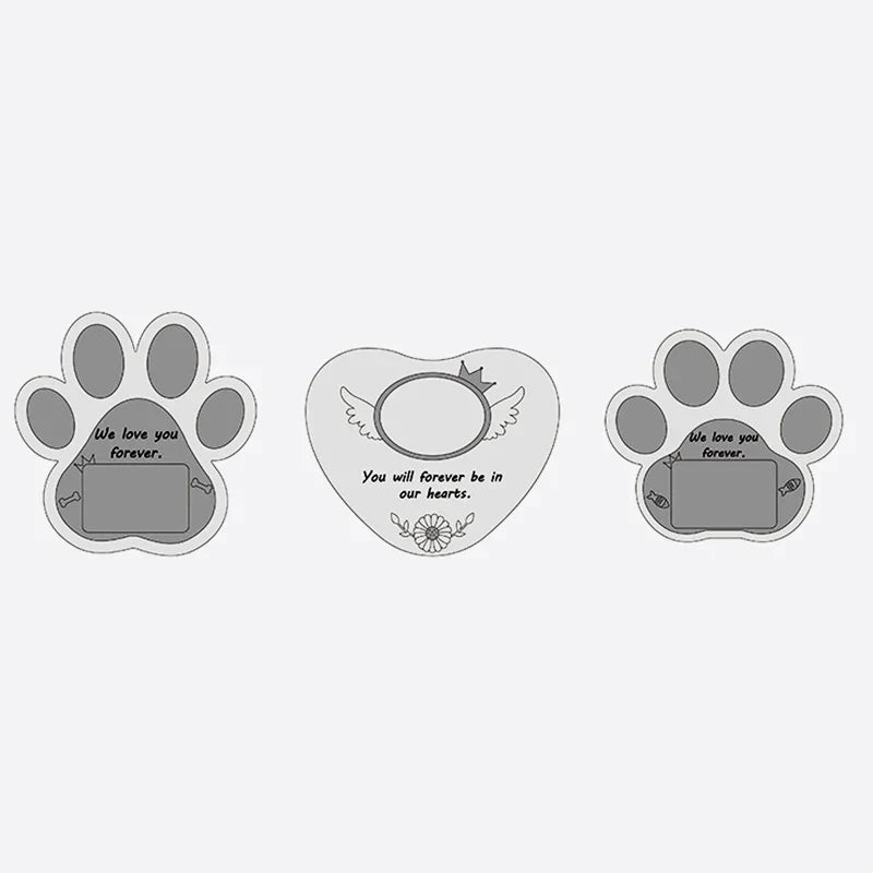 EternalPaw – Kreativer Gedenkstein aus Kunstharz mit Fotohalterung für Haustiere