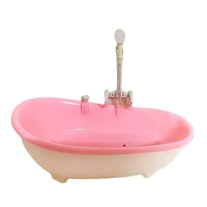 Vogeltränke aus Kunststoff für Wellensittiche – 22 × 11,5 × 8,5 cm, blau/rosa
