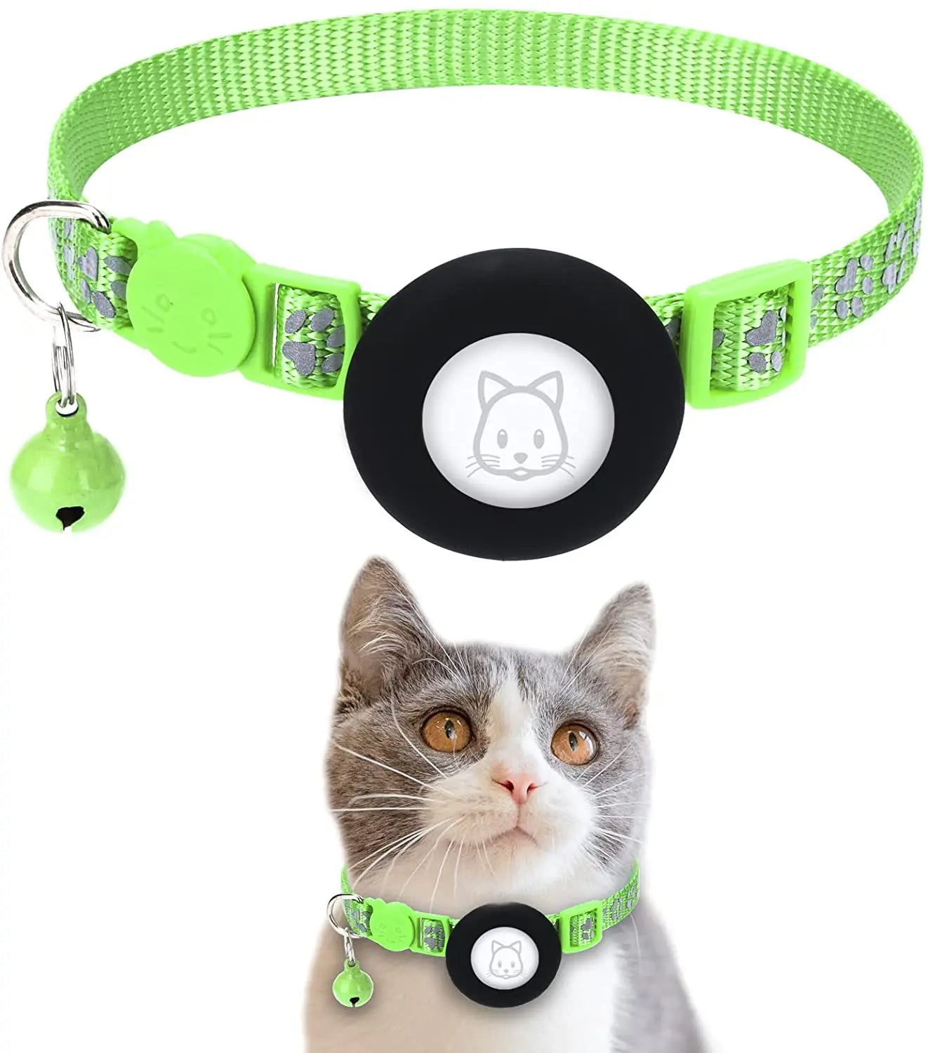 SafePaw Reflektierendes Airtag-Halsband mit Glöckchen