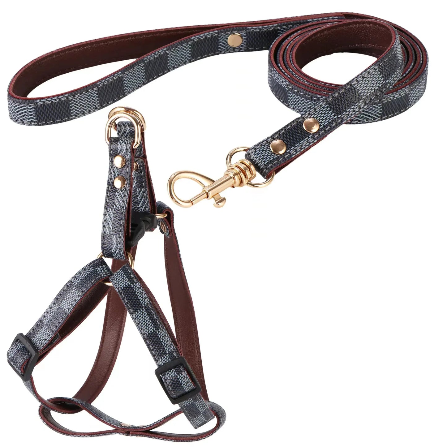 LuxuPaw Leder-Hunde- und Katzengeschirr