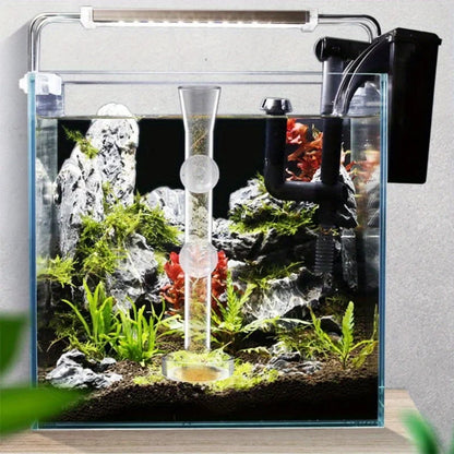 Aquarium Glas-Fütterungsrohr & Garnelenschale Set – Glockenförmiger Borosilikatglas-Futterspender