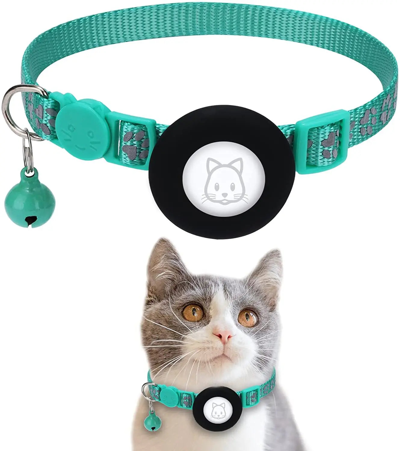 SafePaw Reflektierendes Airtag-Halsband mit Glöckchen