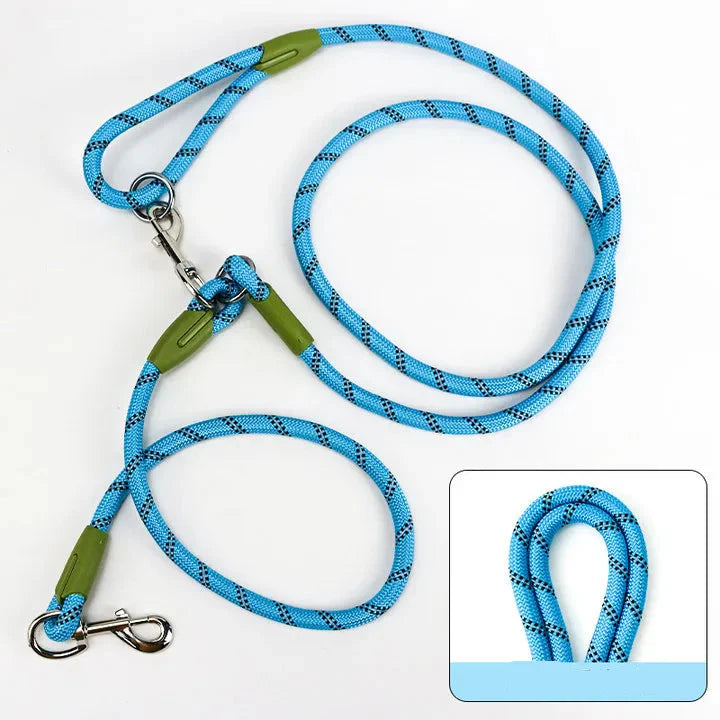 Reflektierende Nylon-Hundeleine, schwarz – verstellbar bis 150 cm