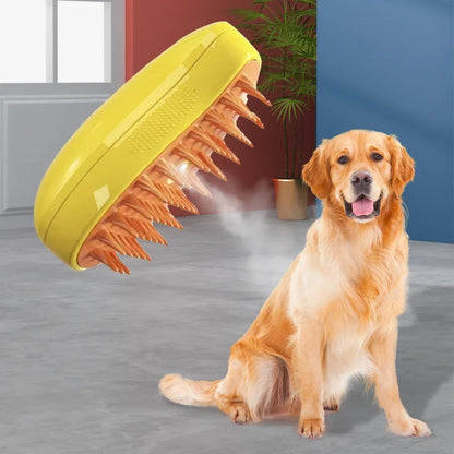 3-in-1 Haustier-Dampfburste – Elektrische Katzen- & Hundebürste