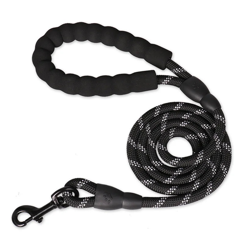 Robuste Nylon-Hundeleine 150 cm, 200 cm, 300 cm – mit weichem Griff und Karabinerhaken