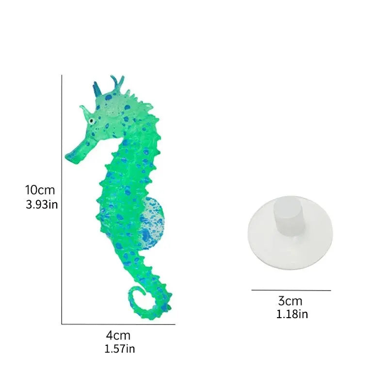 AquaGlow Leuchtendes Seepferdchen – Silikon Aquarium Dekoration mit Saugnapf