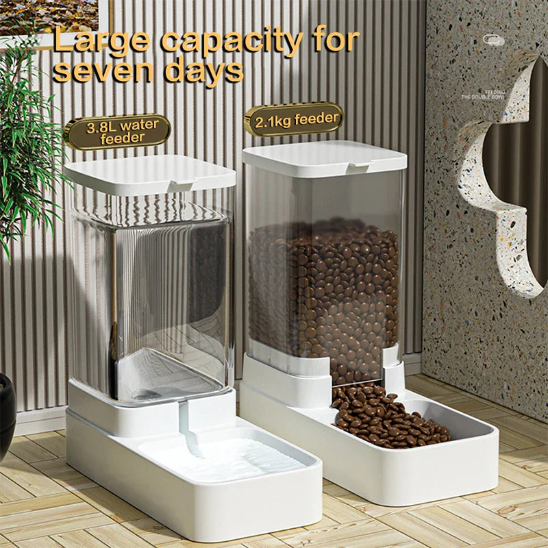 Automatischer Futter- und Wasserspender für Katzen – BPA-freier Kunststoff, 3,8 l