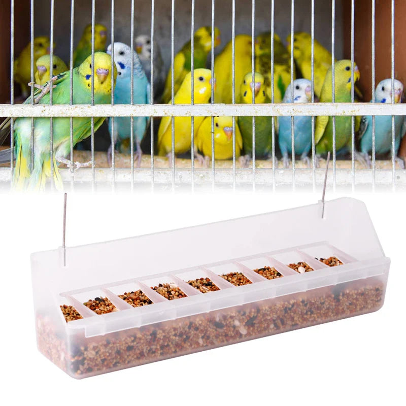 Vogelfutterhaus mit 6 Fächern zum Aufhängen – Transparentes Kunststofffutter für Tauben und Hühner
