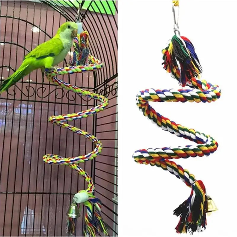 Geflochtene Vogelschaukel aus Baumwolle – 50 cm Kauspielzeug für den Käfig