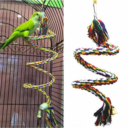 Geflochtene Vogelschaukel aus Baumwolle – 50 cm Kauspielzeug für den Käfig